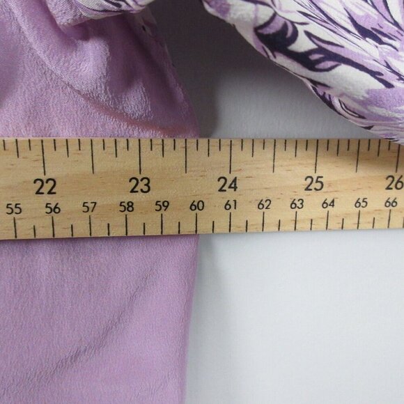 Koos of Course Silk Button Front Blouse Women 1X Purple Art to Wear Floral 162 - Picture 9 of 11
